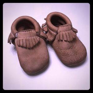 Freshly picked baby moccasins tan sz 3